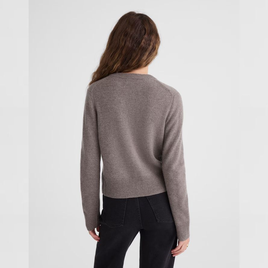grau madewell cashmere button-front womens strickjacke