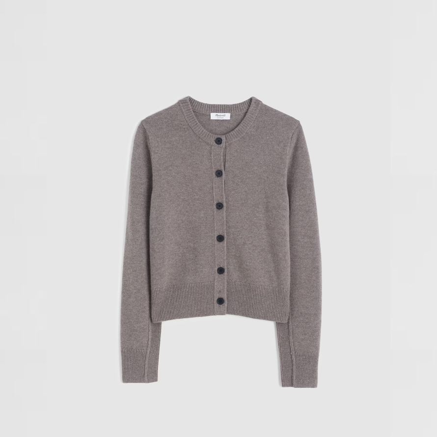 grau madewell cashmere button-front womens strickjacke