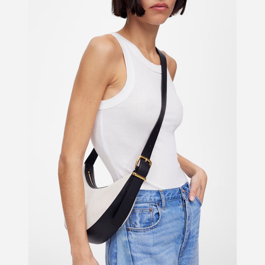 weiß schwarz madewell das wesentliche sling womens crossbody bag