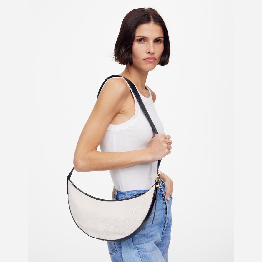 weiß schwarz madewell das wesentliche sling womens crossbody bag