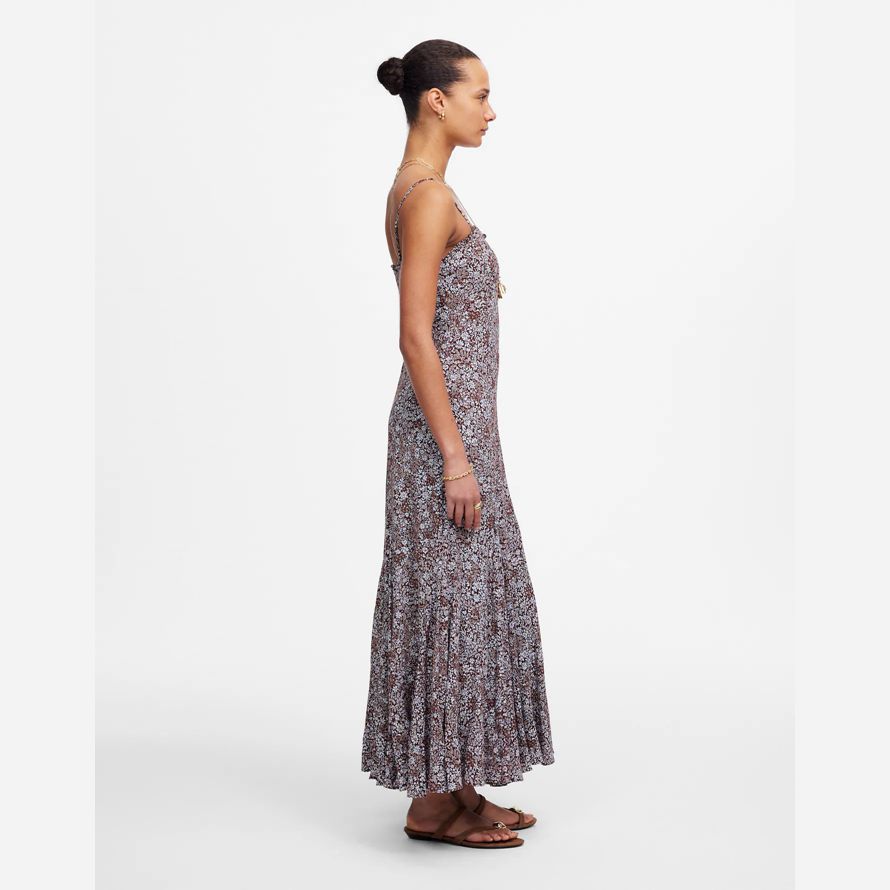 chocolate white womens madewell squareneck Ärmelloses maxi-kleid