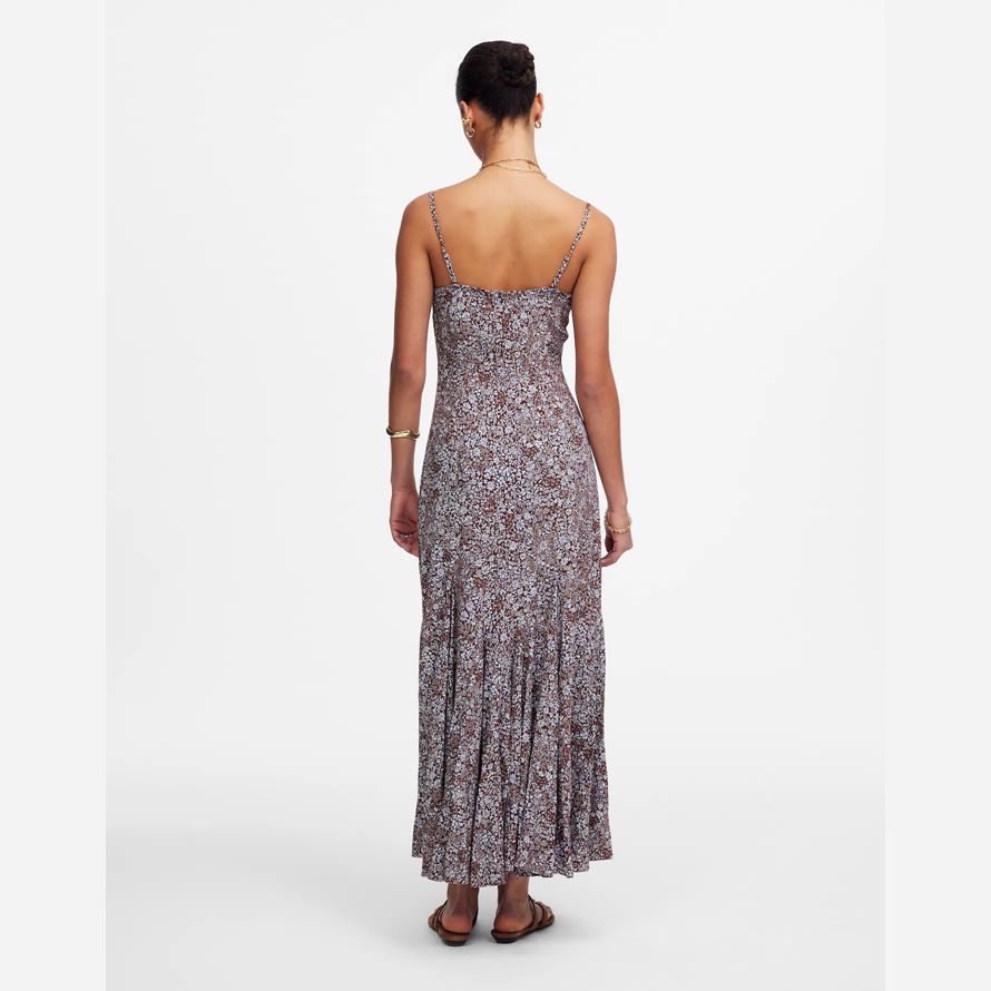 chocolate white womens madewell squareneck Ärmelloses maxi-kleid
