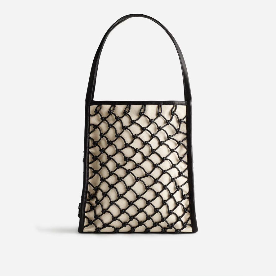 damen madewell leder knoten handtasche beige schwarz