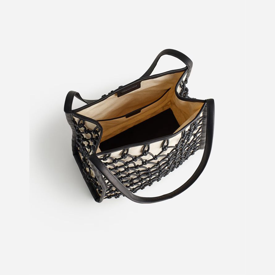 damen madewell leder knoten handtasche beige schwarz