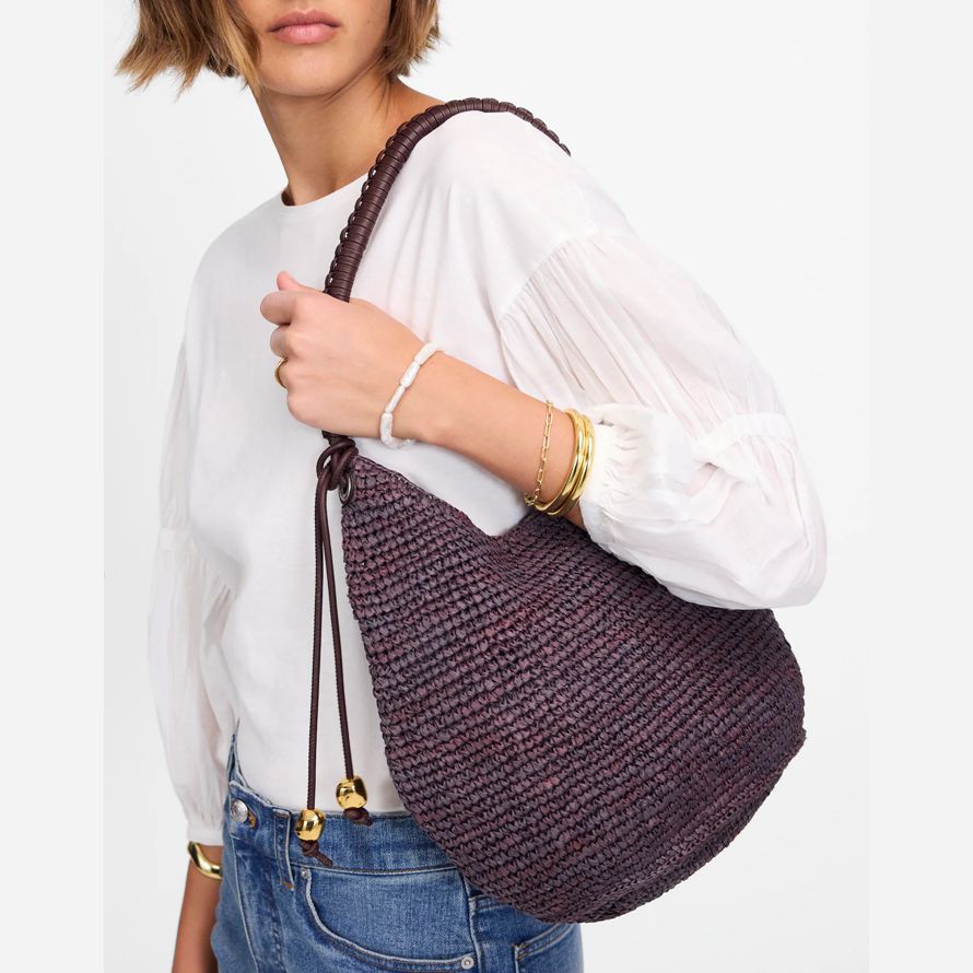 schokolade madewell die camren stroh damen handtasche