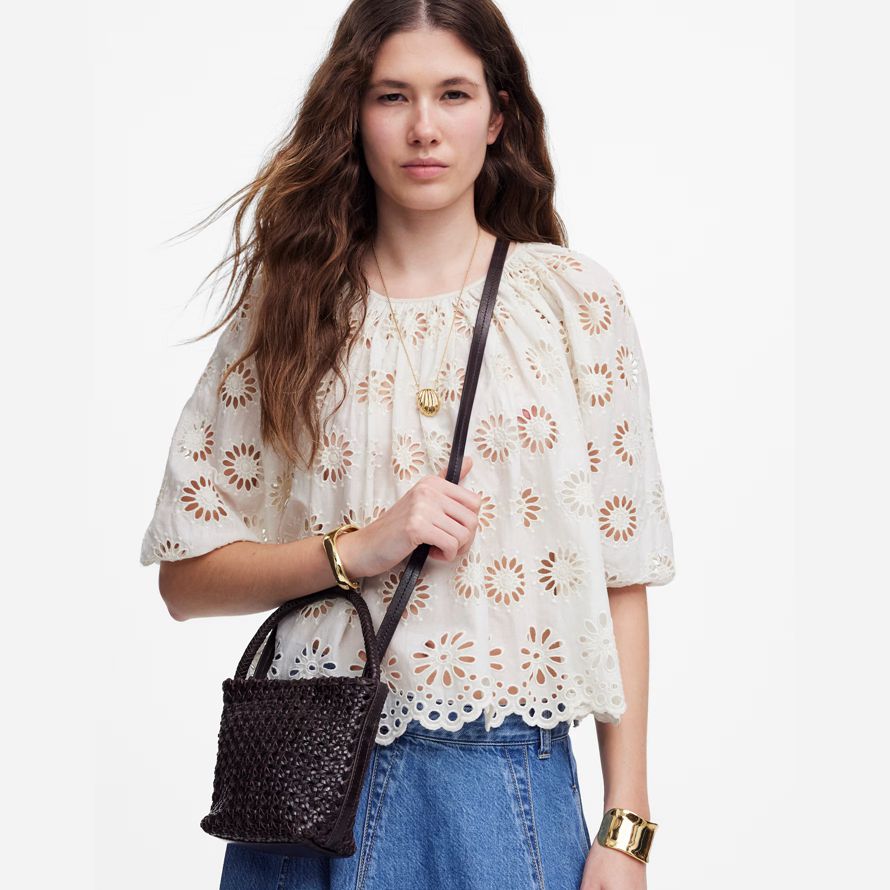 schokolade damen madewell den handwoven cane mini handtasche