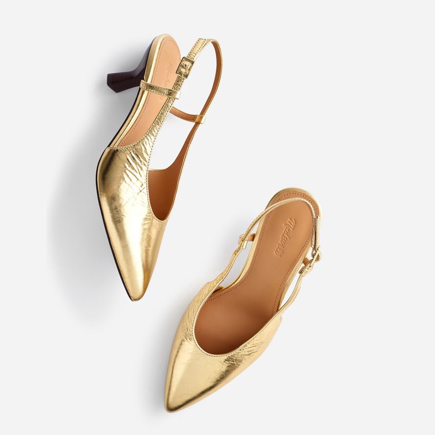 gold madewell den debbie womens slingback heels