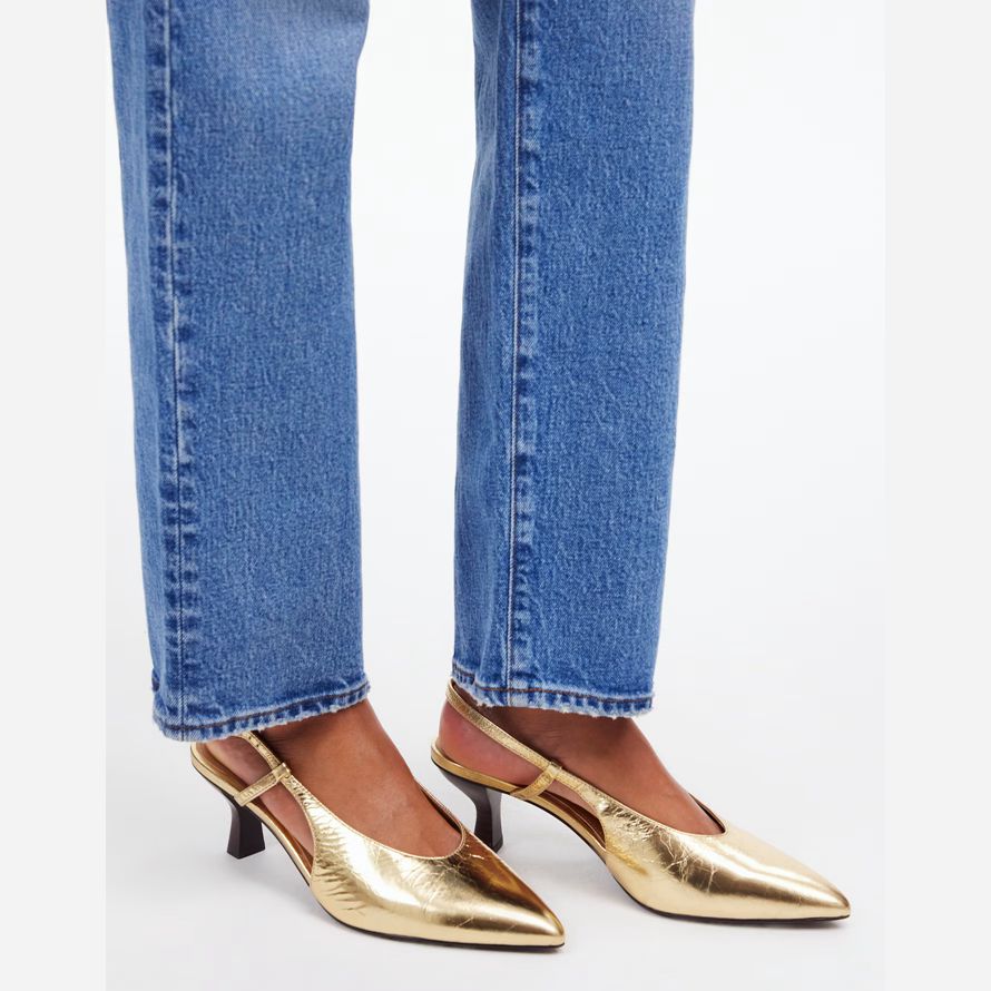 gold madewell den debbie womens slingback heels