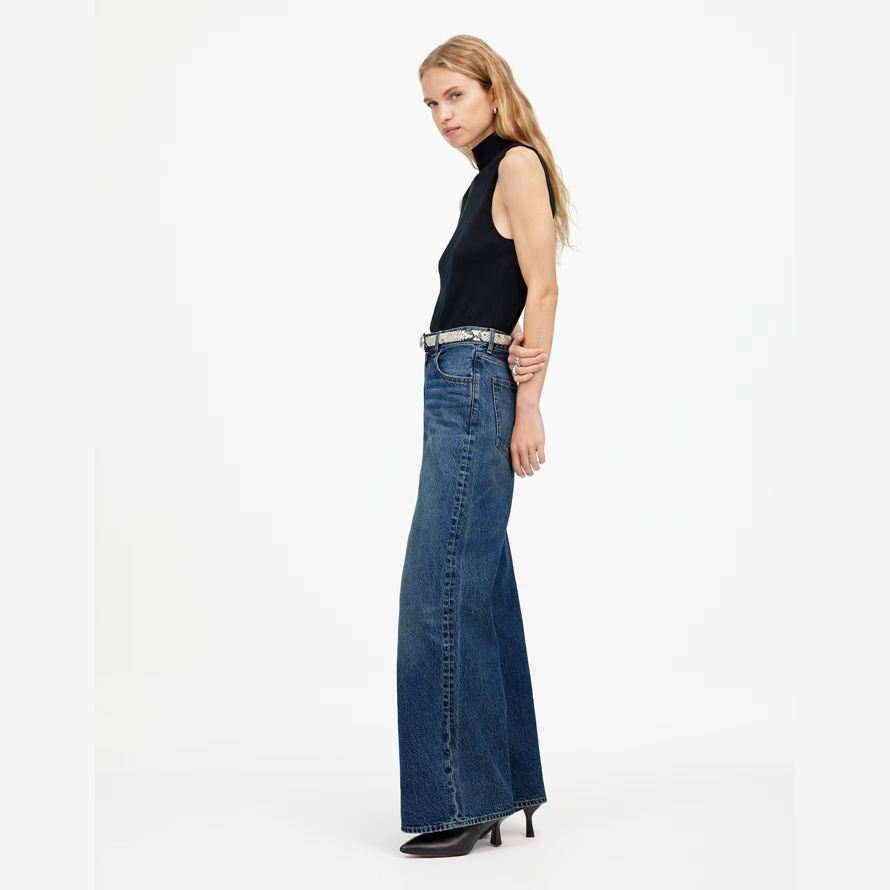 blau madewell 90er jahre superwide-leg womens jeans
