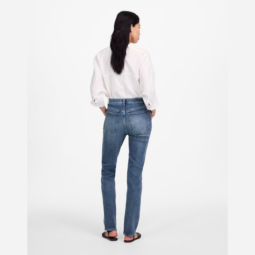 blau damen madewell high rise stovepipe jeans