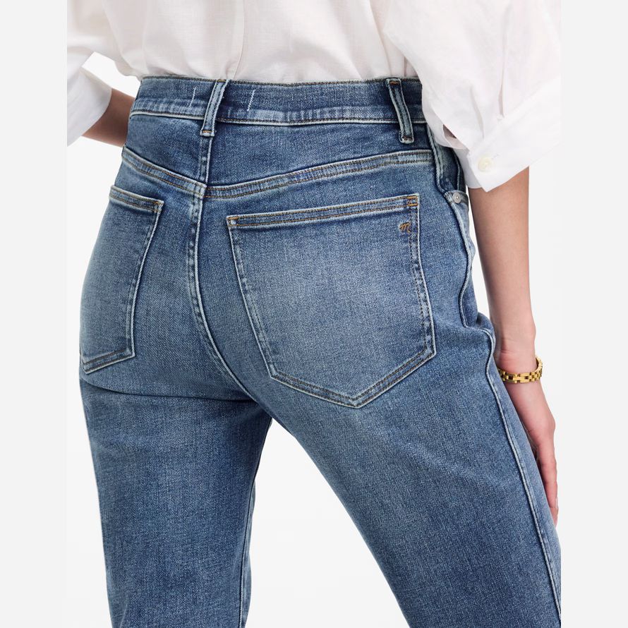 blau damen madewell high rise stovepipe jeans