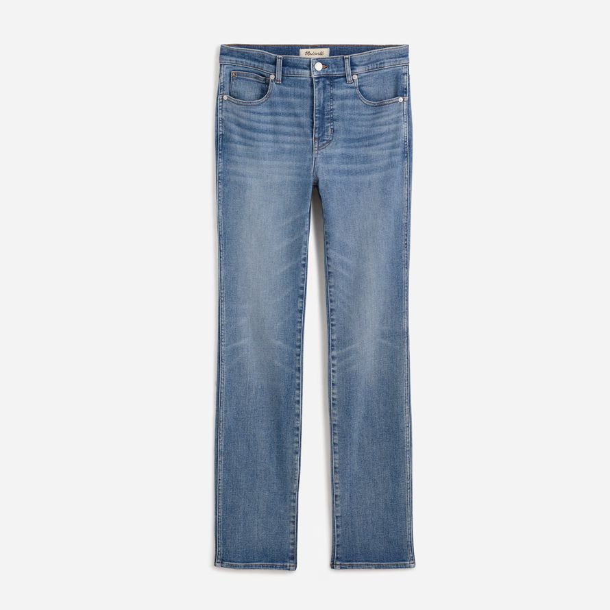 blau damen madewell high rise stovepipe jeans