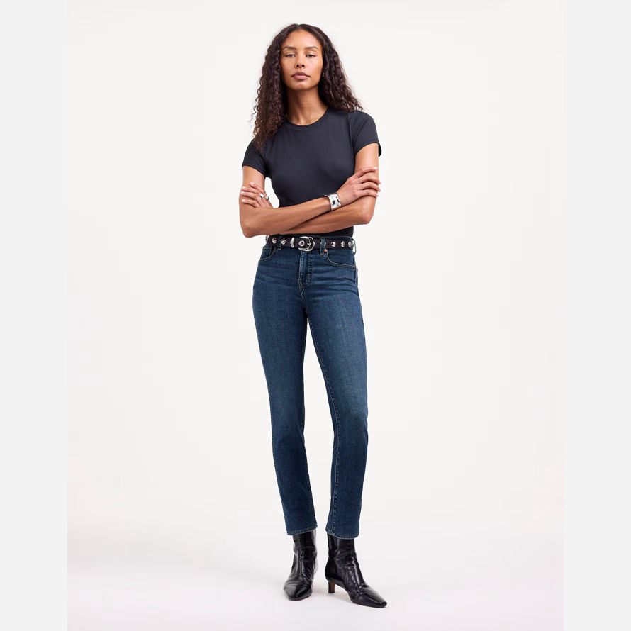 madewell ofenrohr damen jeans blau