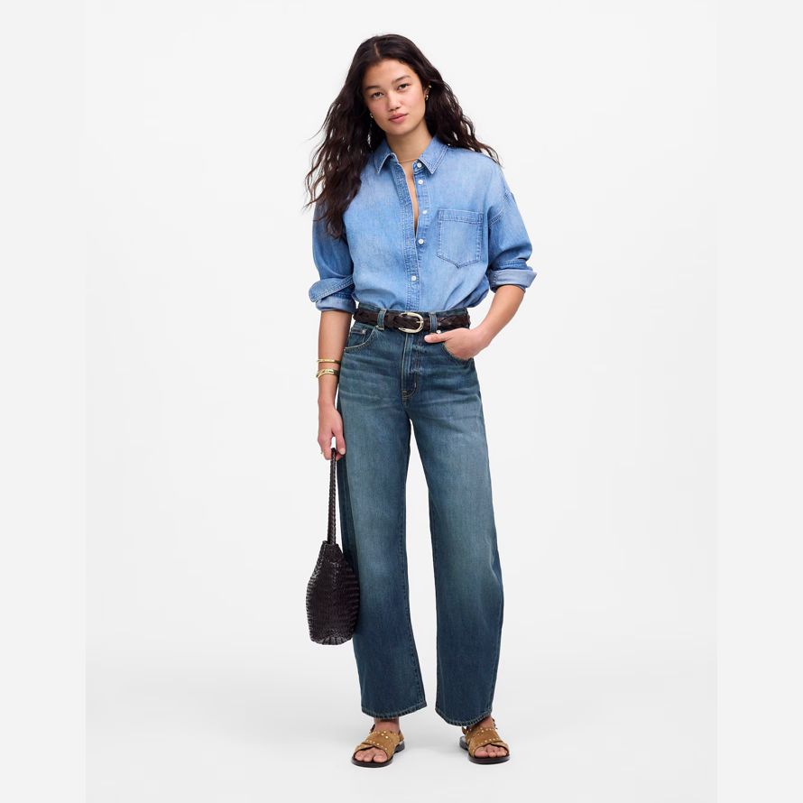 dark blue madewell den ballon womens jeans