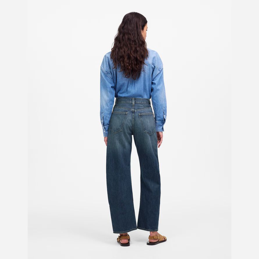dark blue madewell den ballon womens jeans