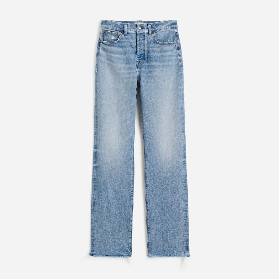 light blue womens madewell den 90er jahren gerade jeans