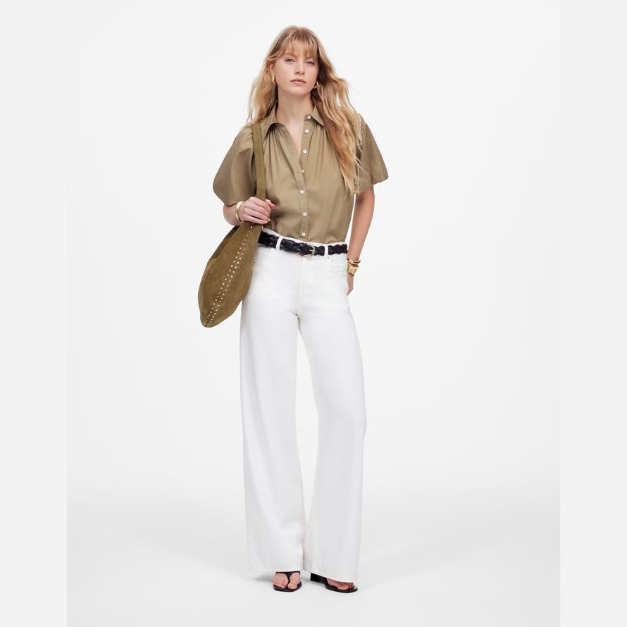 weiß damen madewell superwide-bein luftig jeans