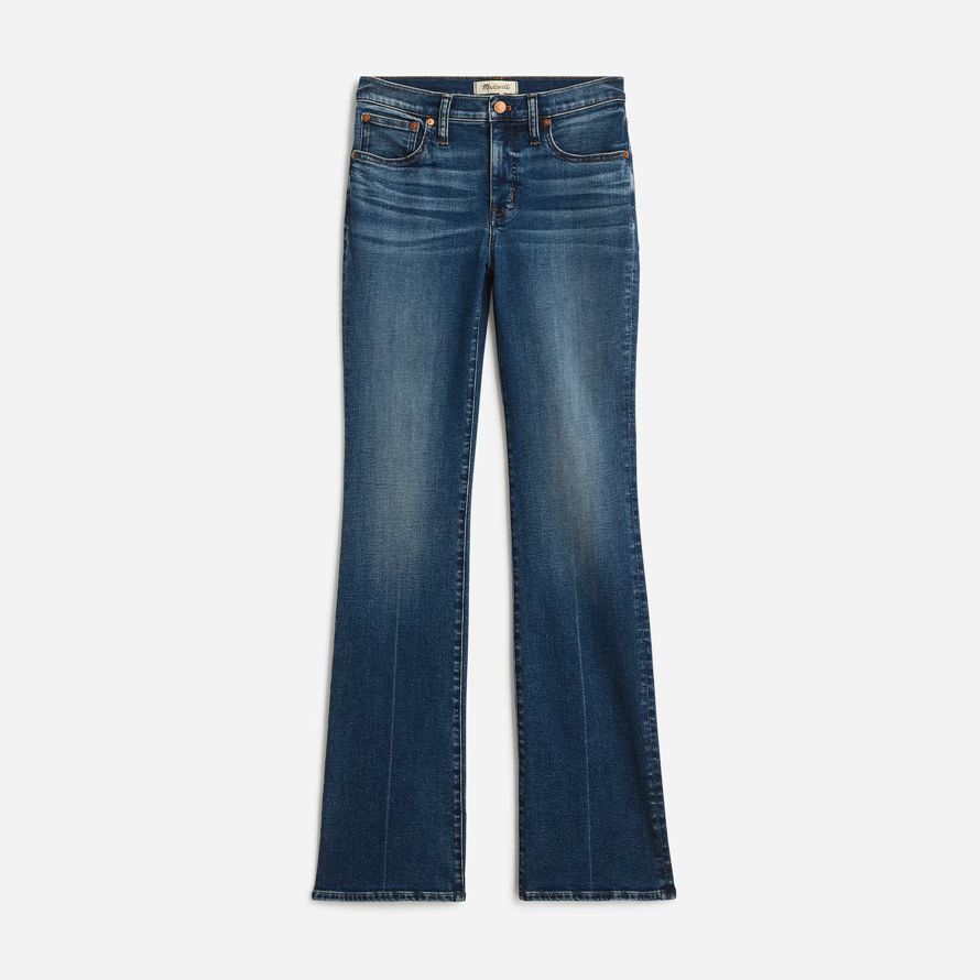 blau damen madewell kick out full-length jeans