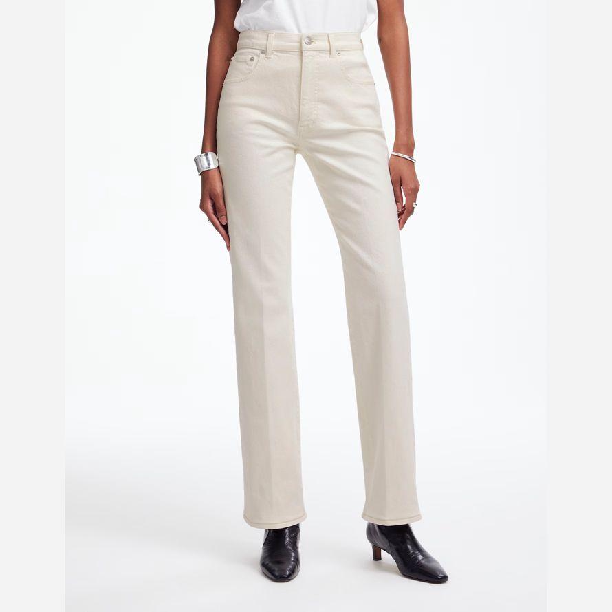 creme madewell relaxed bootcut damen jeans