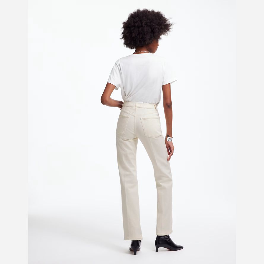 creme madewell relaxed bootcut damen jeans