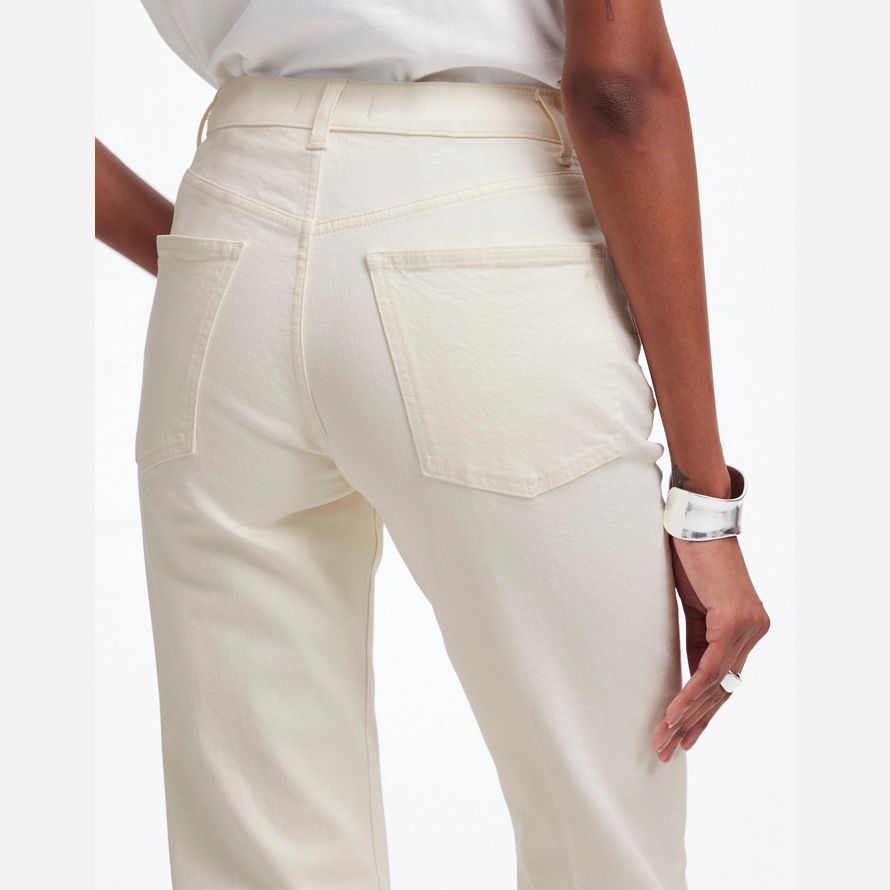 creme madewell relaxed bootcut damen jeans