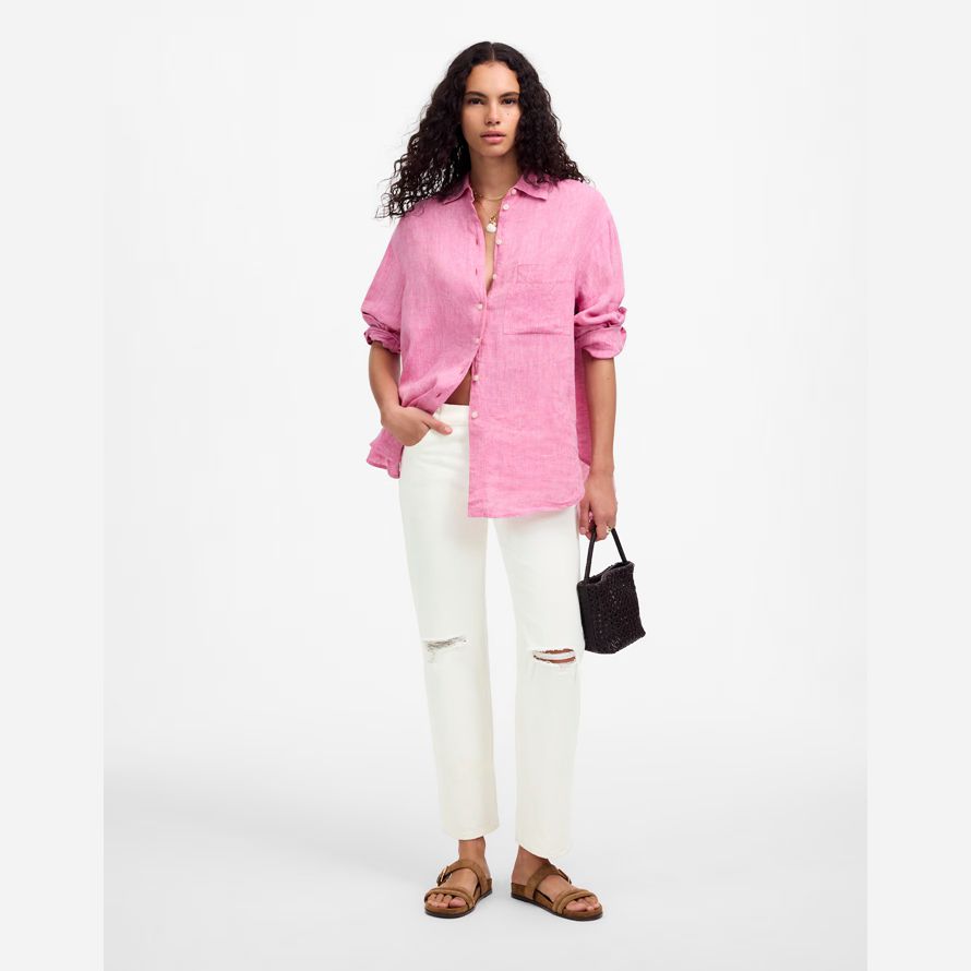 madewell dekan einfach straight crop womens jeans weiß