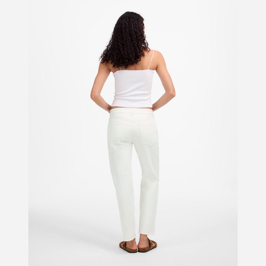 madewell dekan einfach straight crop womens jeans weiß