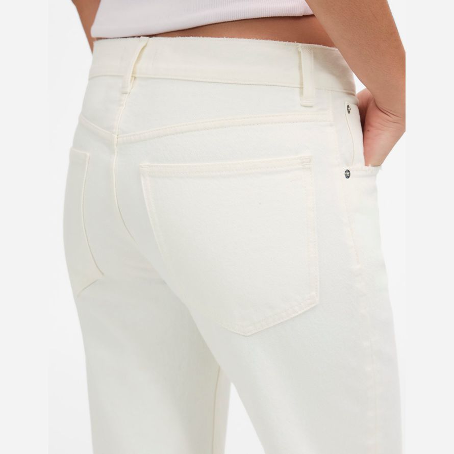 madewell dekan einfach straight crop womens jeans weiß