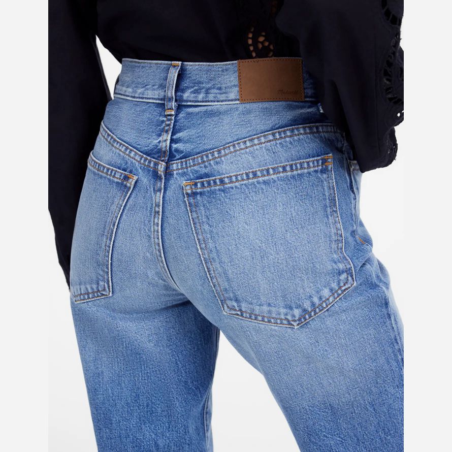blau damen madewell die longline straight jeans