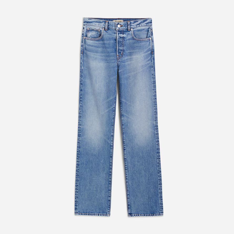 blau damen madewell die longline straight jeans