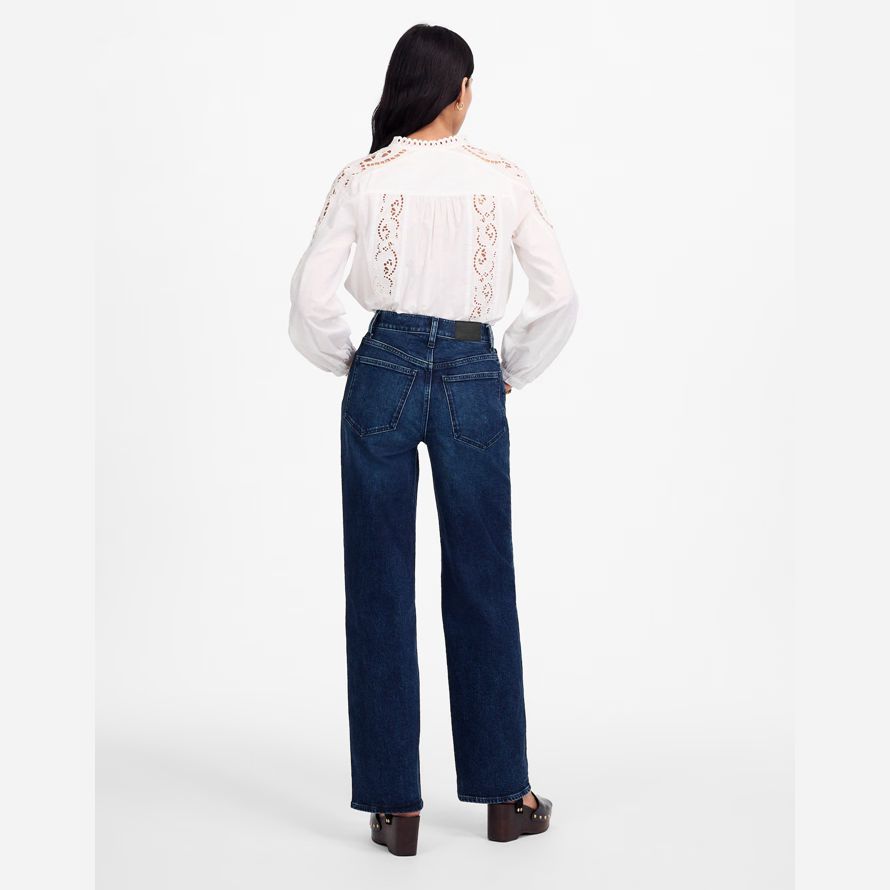 damen madewell das perfekte vintage-jeans mit weitem bein navy