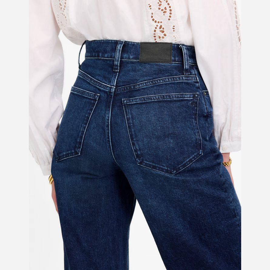 damen madewell das perfekte vintage-jeans mit weitem bein navy