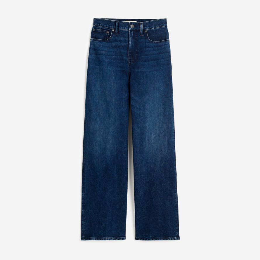 damen madewell das perfekte vintage-jeans mit weitem bein navy