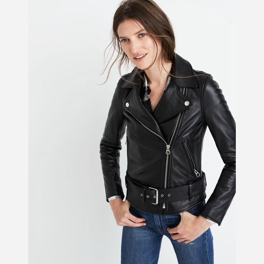 damen madewell the ultimate motorrad lederjacke schwarz