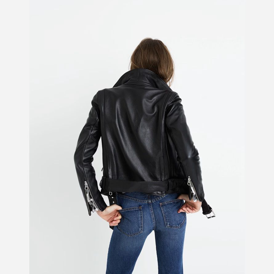 damen madewell the ultimate motorrad lederjacke schwarz