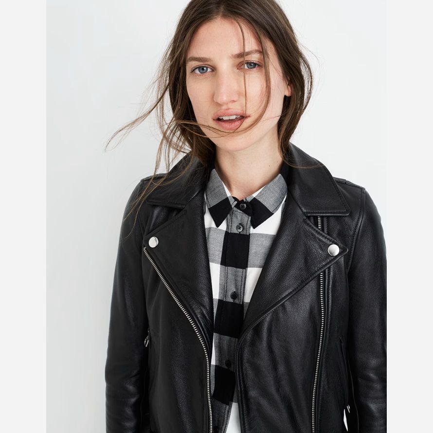 damen madewell the ultimate motorrad lederjacke schwarz