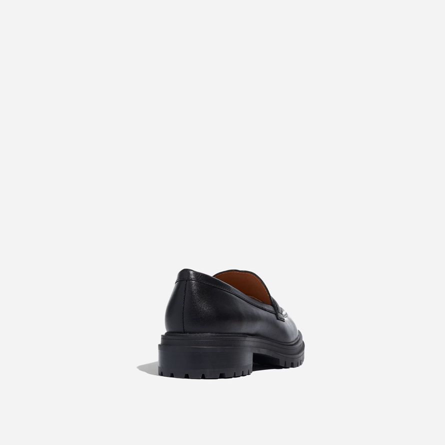 black womens madewell bradley lugsole leder loafer