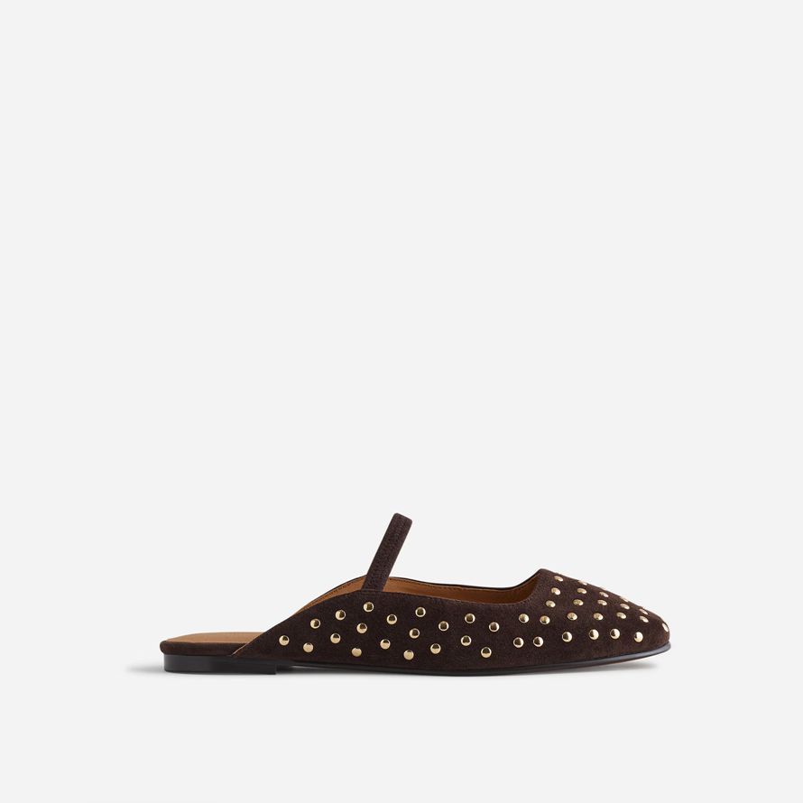 madewell die greta ballet flat damen mule schokolade