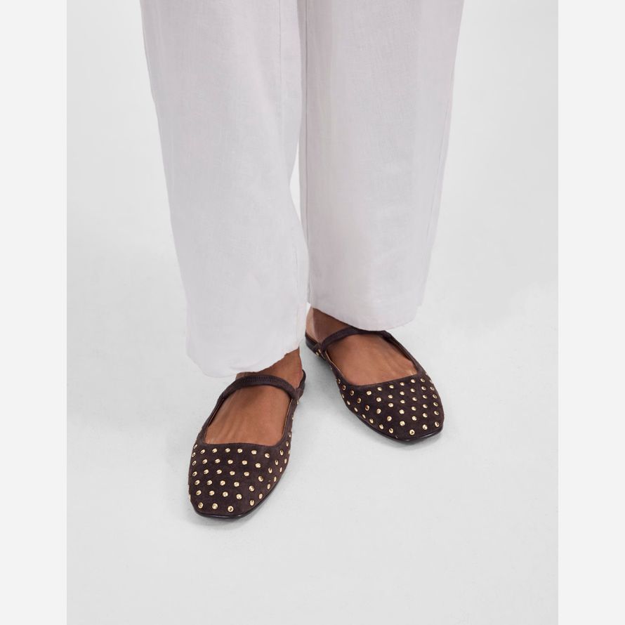 madewell die greta ballet flat damen mule schokolade