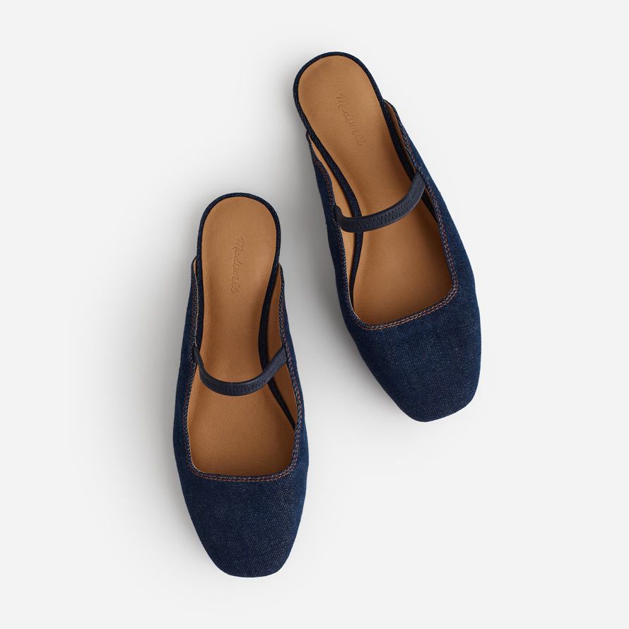 madewell navy die greta ballet flat damen mule