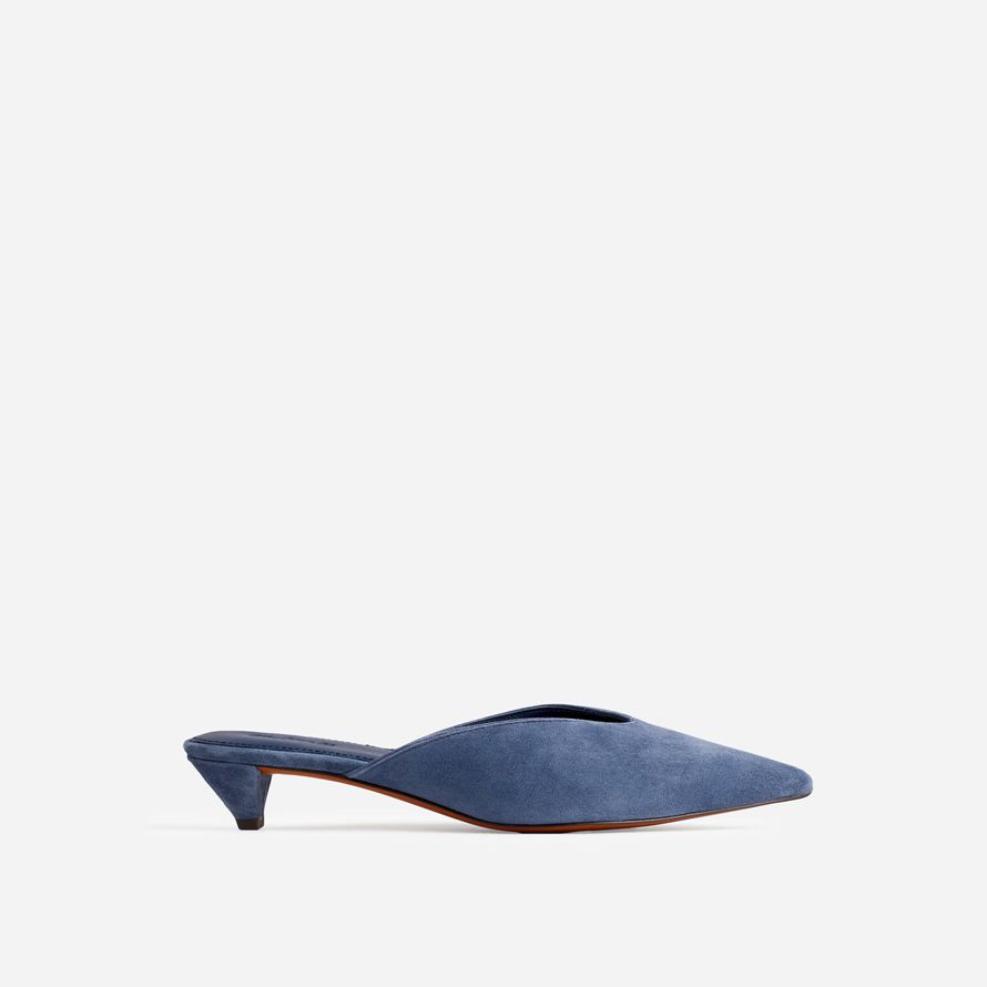 madewell simone kätzchen wildleder damen pantolette blau