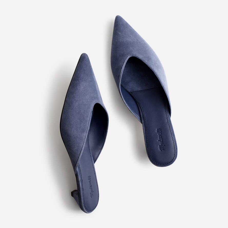 madewell simone kätzchen wildleder damen pantolette blau