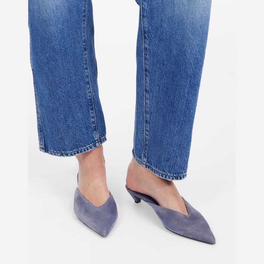 madewell simone kätzchen wildleder damen pantolette blau