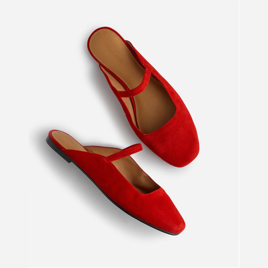 madewell die greta ballet flat damen pantolette rot