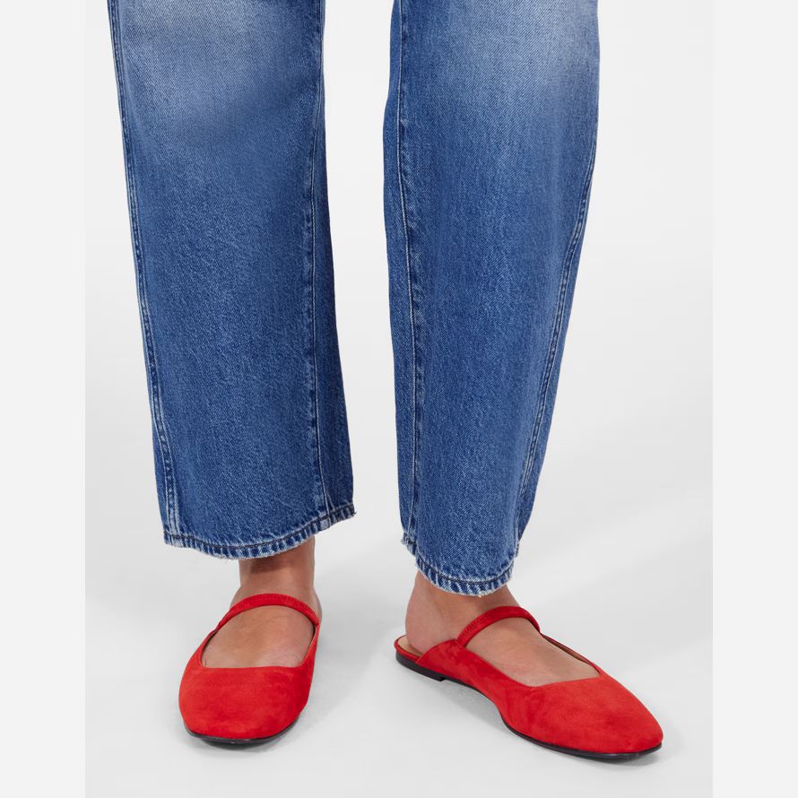 madewell die greta ballet flat damen pantolette rot