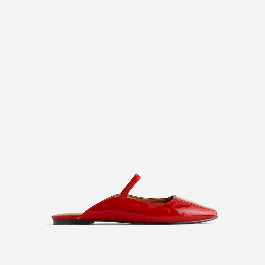damen madewell die greta ballet flat mule red
