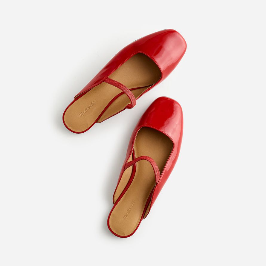damen madewell die greta ballet flat mule red