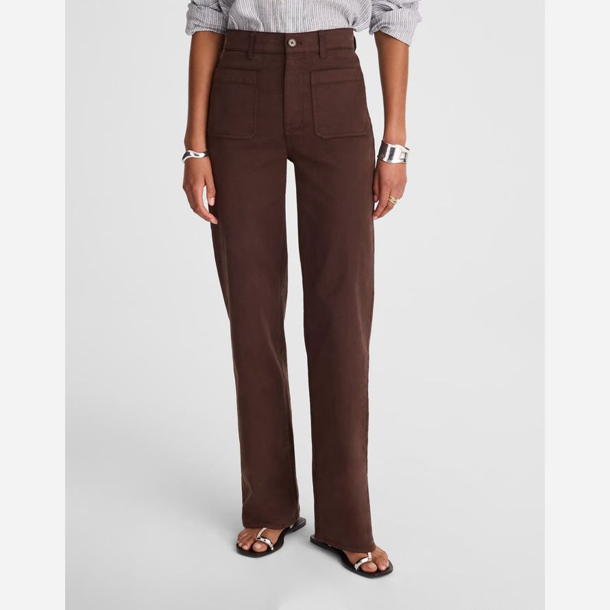 dunkelbraun madewell die emmett wide-leg womens pants