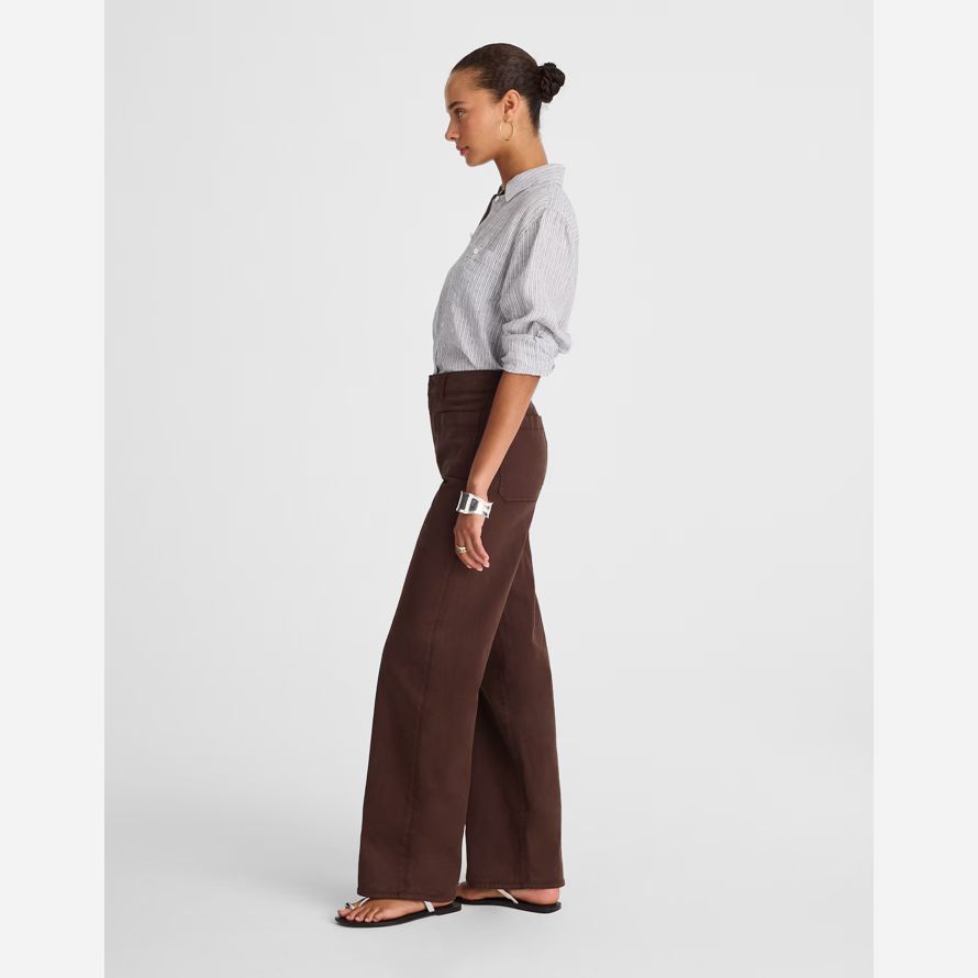 dunkelbraun madewell die emmett wide-leg womens pants
