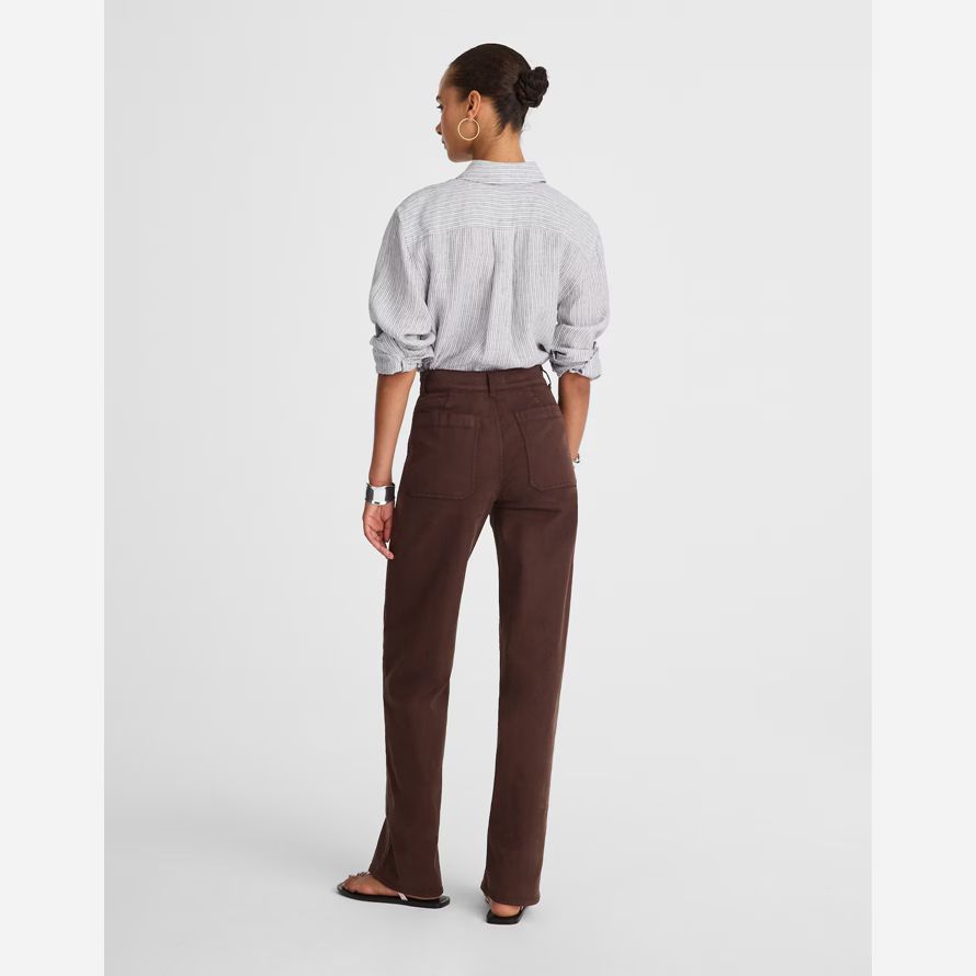 dunkelbraun madewell die emmett wide-leg womens pants